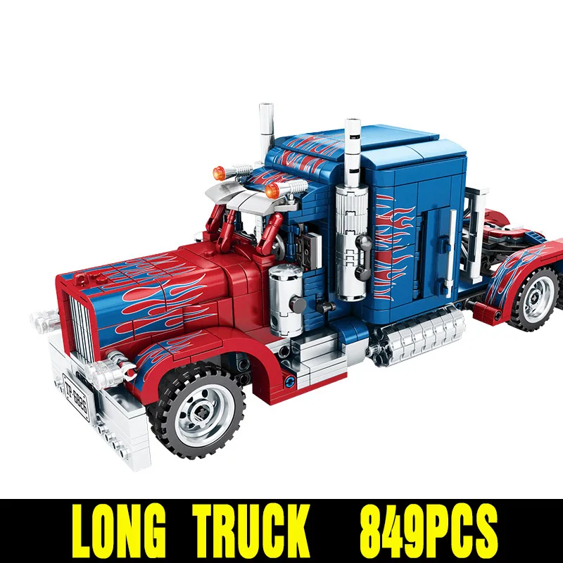 849PCS Yeshin Technic Car Toys The Peterbilt тяжелый контейнер автомобильный прицеп модель автомобиля Дети Рождественские игрушки, подарки строительные блоки кирпичи - Цвет: 849PCS