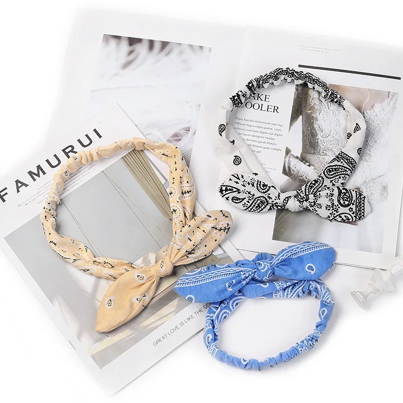 Бандана Женская в ретро стиле эластичная лента для волос с леопардовым принтом