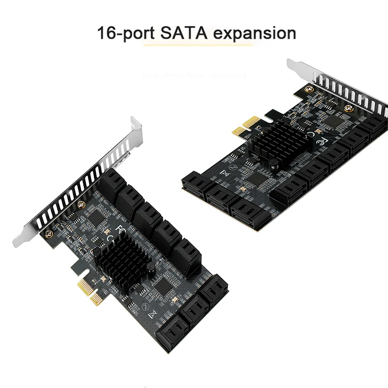 

SATA PCIE Card 16 Ports 6Gb SATA 3.0 PCIe Card PCIe To SATA Controller Expansion Card X4X1 PCI Slots Support 16 SATA 3.0 Devices