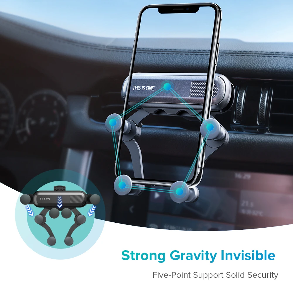 Автомобильный держатель GTWIN Gravity для телефона в автомобиле, крепление на вентиляционное отверстие, без магнитного держателя для мобильного телефона, gps подставка для iPhone XS MAX Xiaomi