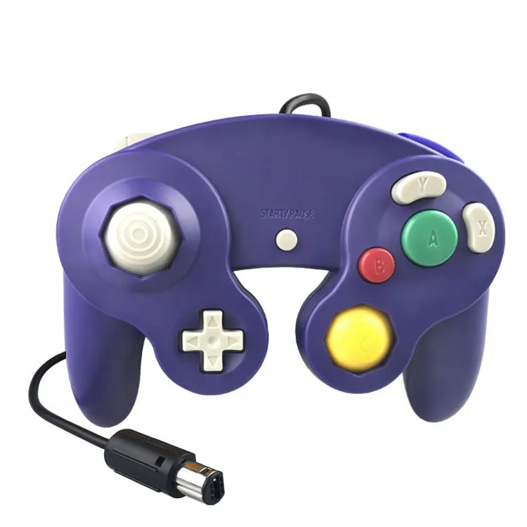 Классический проводной контроллер джойстика Джойстик Геймпад для NAND для Gamecube контроллер для wii вибрационная игра - Цвет: Violet blue