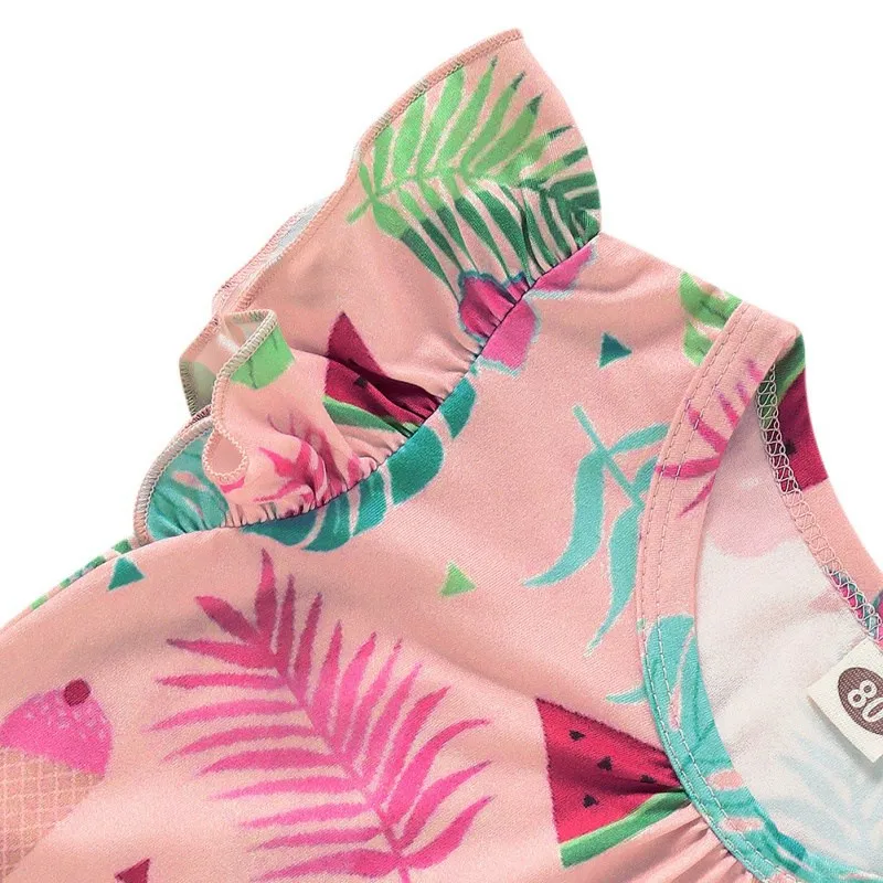 

2021 Summer Baby Girl Romper Newborn Infant Girls Flare Sleeve Floral Pattern Print Jumpsuit Kids Rompers Playsuit Clothes Hot