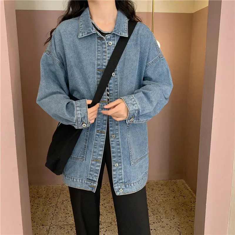 

Denim Jacket Women Jean Basic Coat Girls Plus Size Casual Vintage Female Outwear Washed Buttons Mujer Coats 2020 Spring Summer