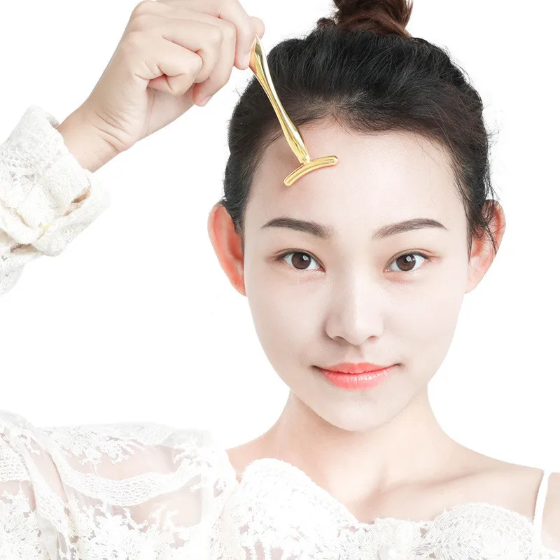 

Anti Wrinkle Dark Circles Eye Cream Massage Stick Divided Scoop Face Lift Eye Massager T-shape Face Lifting Thin Face Care Tools