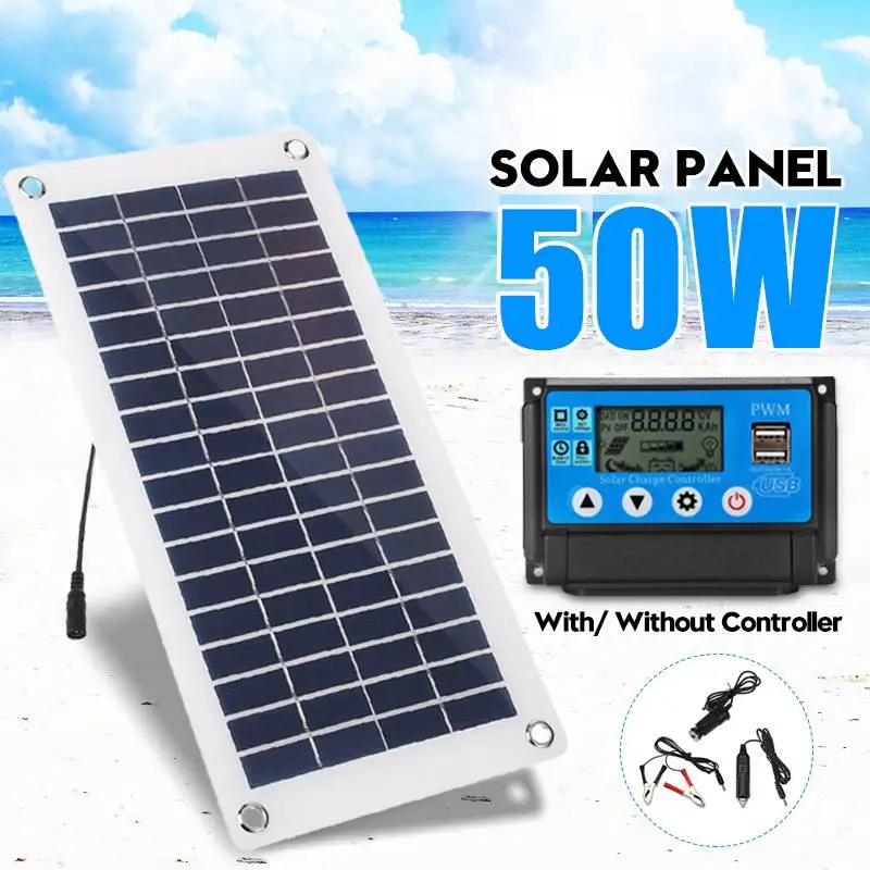 Поликремниевая солнечная панель 50 Вт 12 В/5 В постоянного тока USB зарядное