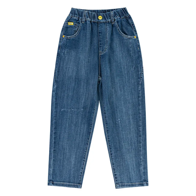 

Blue Jean Spring Autumn Boy Trousers Pants Capris Kids Children Clothing Denim School Outdoor StraightKids ClothesSportHigh Q