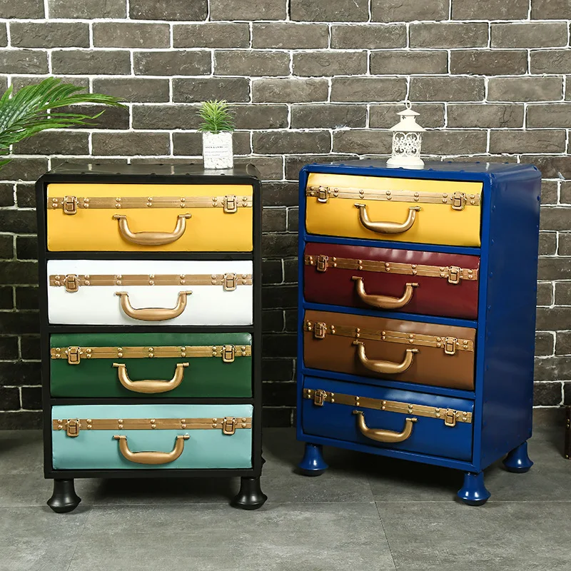 Винтажный маленький городской железный шкаф для гостиной напольный