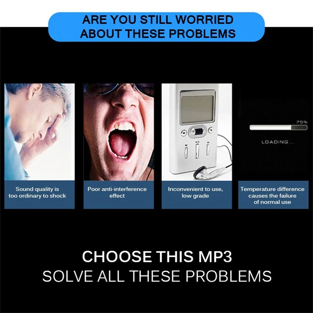 Рождественский MP3 музыкальный плеер портативный ультра-тонкий ЖК-экран fm-радио