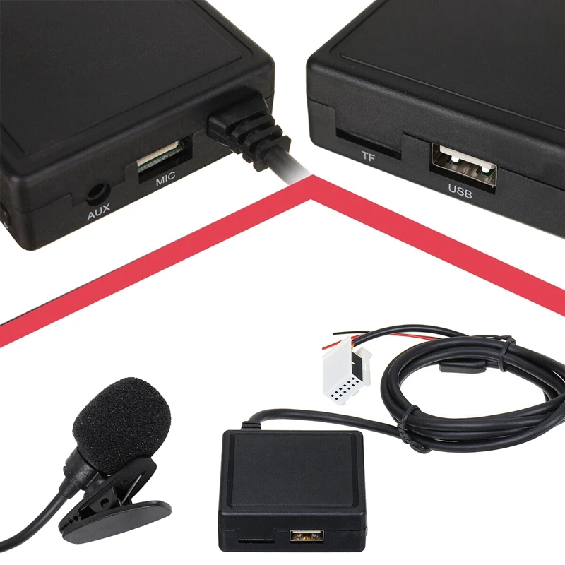 Автомобильный HIFI аудио Bluetooth 5 0 Модуль AUX микрофон кабель адаптер Радио стерео для