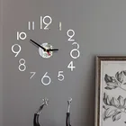 Декоративные цифровые часы, зеркальные акриловые наклейки, 40 см, настенные часы, настенные украшения для гостиной, творческие бесшумные часы в спальне