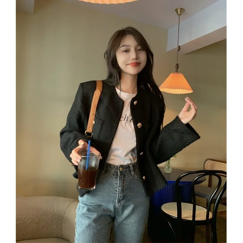 

Стильное короткое пальто для женщин осень 2021 шикарный Свободный Топ в Корейском стиле для студентов