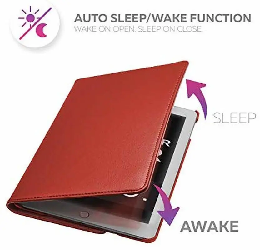 Case for iPad Pro 9.7 Models A1673 A1674 A1675 Cover,360 Degree Rotating Leather Cover Smart Sleep Awake Case Coque Fundas