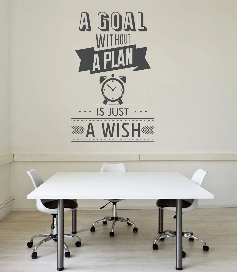 Цель без плана-это лишь пожелание Цитата наклейки на стену для офиса работы