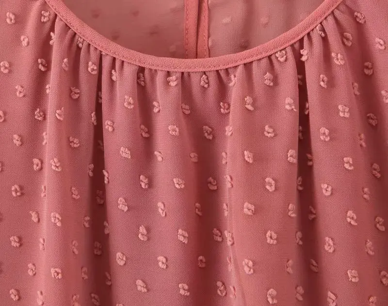 2019 женская элегантная однотонная шифоновая блузка с круглым вырезом