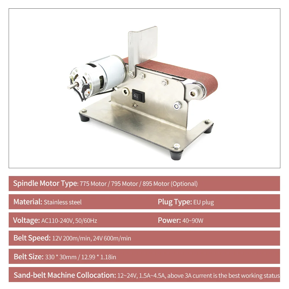 Многофункциональный горизонтальный ленточно-шлифовальный станок мини