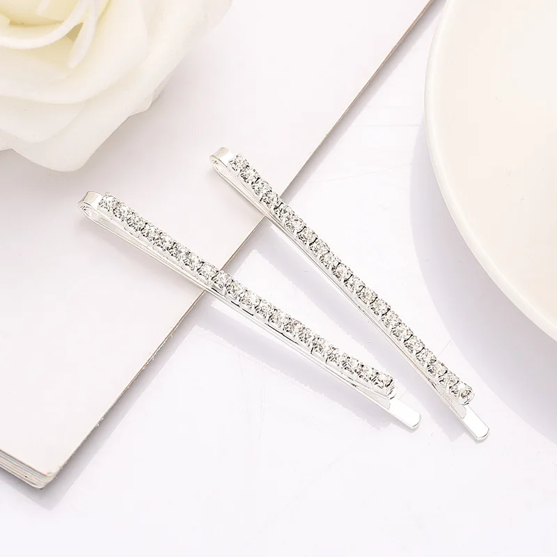 2 шт./компл. женские заколки для волос с блестящими цветами и кристаллами шпильки