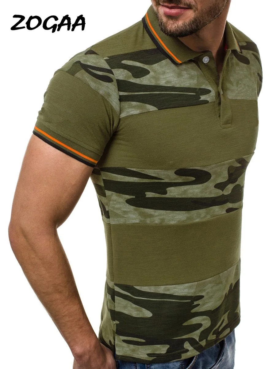 

ZOGAA New Camouflage Mens Polo Shirt Brands Business Male Polo Dress Classic Breathable Polos Para Hombre Summer Men Clothing XX