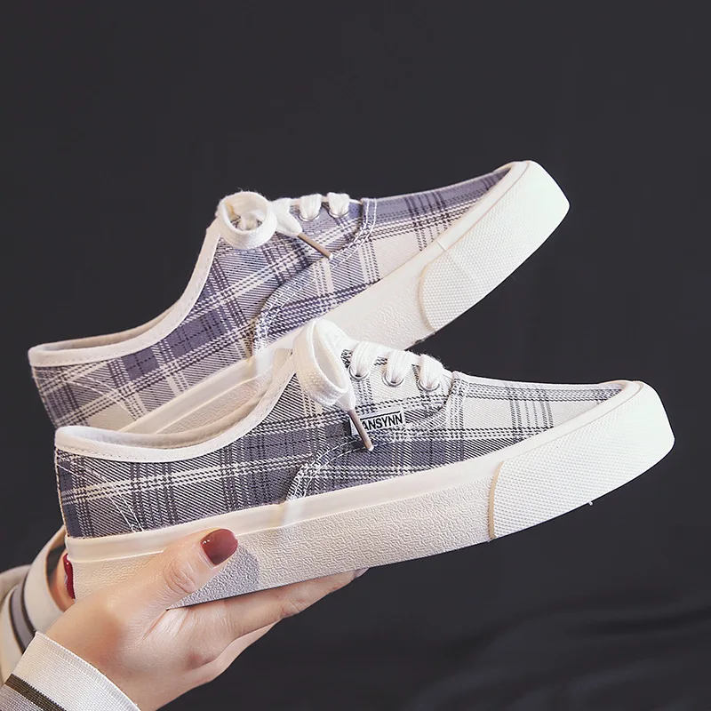 

Luxury Women Canvas Shoes Fashion Sneakers Lace-Up Mixed Colors Shallow Woman Vulcanize Shoes High Quality Women Shoes