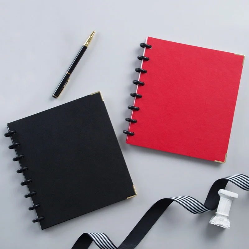 Простая креативная книга Cornell из мягкой кожи со съемными листами спиральный