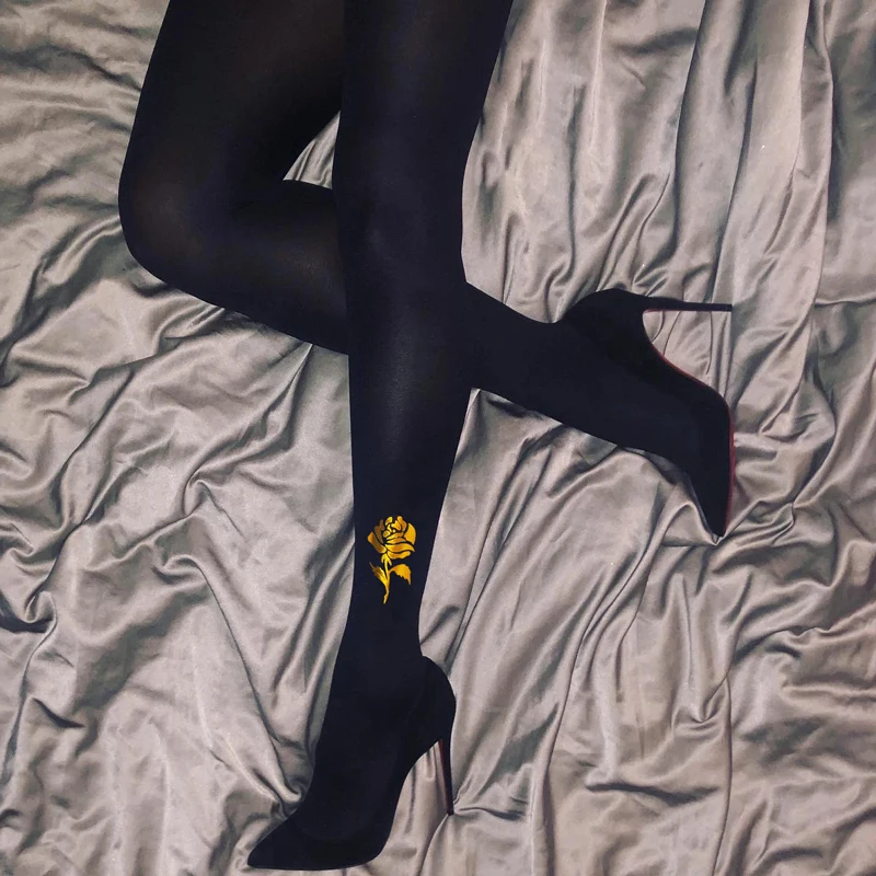 Модные колготки женские золотистые розовые 120den жаккардовые блестящие Блестящие