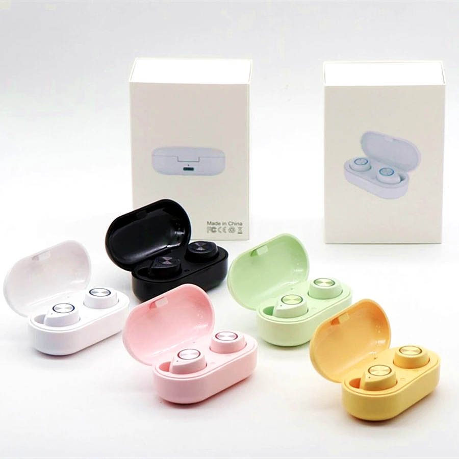 TWS беспроводные наушники Bluetooth 5 0 мини стерео бас дисплей мощности шумоподавление