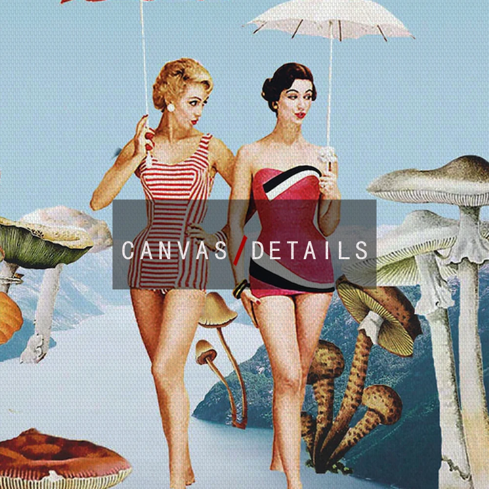 Pretty Woman And Mushrooms Fashion Canvas Painting Poster and Print Wall Art Picture Nordic Modern Living Room Decoration | Дом и сад
