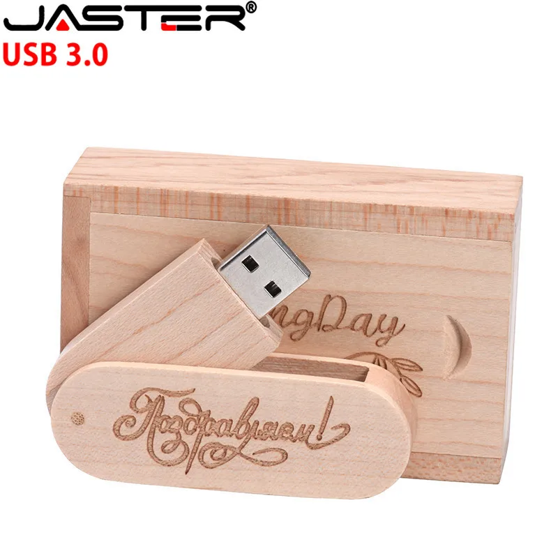 USB флеш накопитель JASTER деревянный в коробке 64/16/32 ГБ|USB флэш-накопители| |