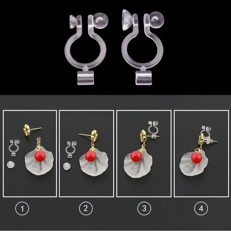 

100Pcs Invisible Clip-on Earrings Converters for Non Pierced Ears Turn Any Studs Into A Clip-On Women Jewelry Findings