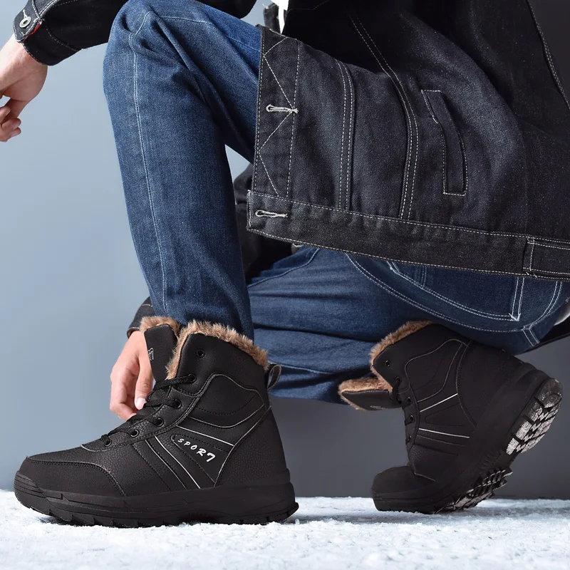 

Winter Shoes Sneakers Men Casual Zapatillas Hombre Winter Boots Spring Shoes Leather Man Shoe Men's Black For Fashion Sport