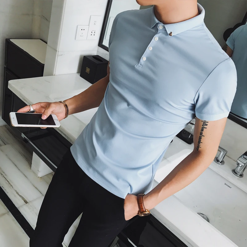 

New High Quality Polo Shirt Men Summer 2021 Slim Fit polos para hombre Short Sleeve Breathable Casual Polo Homme Streetwear 3XL
