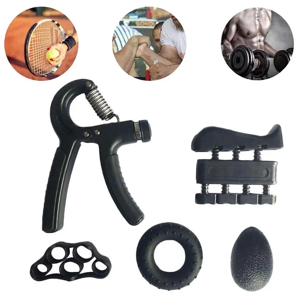

HOT 5Pcs Fitness Adjustable Hand Grip Finger Forearm Strength Muscle Exercise Band Finger Heavy Exerciser Strength for Muscle