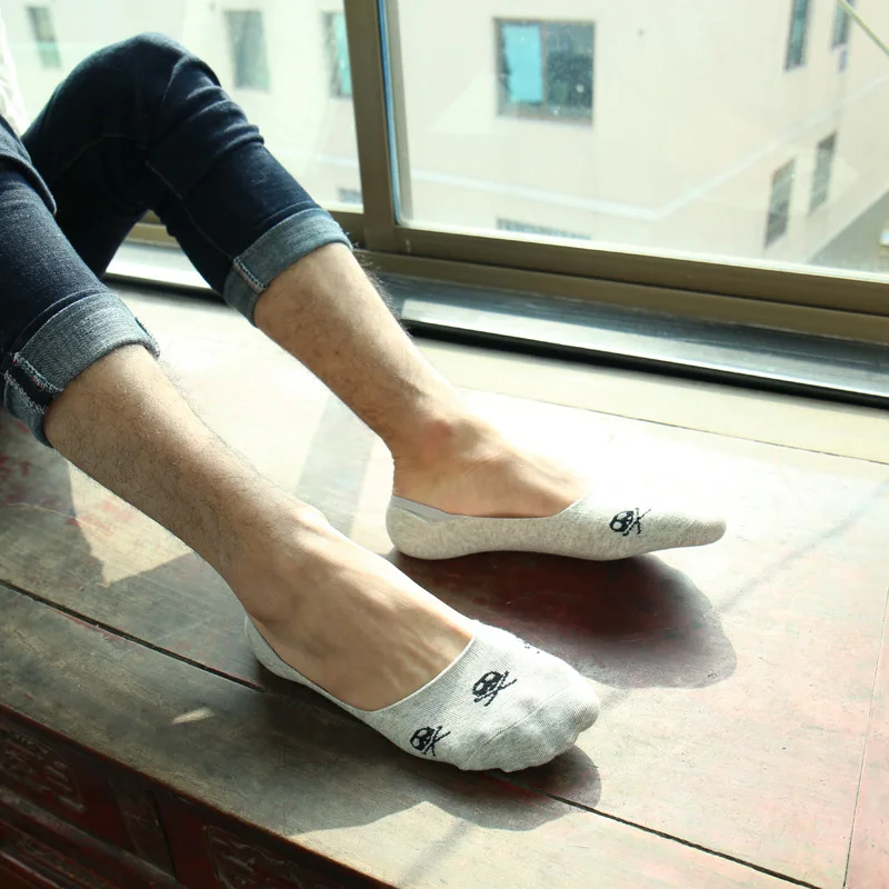 Носки невидимые мужские хлопковые силиконовые летние прочные без показа с