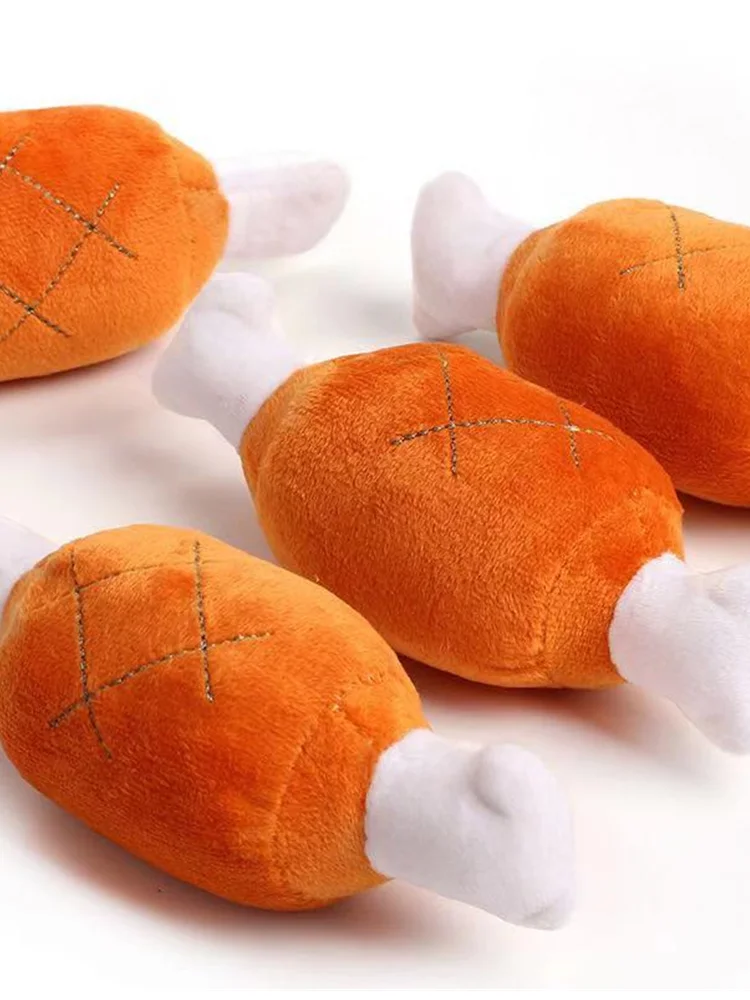 Игрушка для собак плюшевая игрушка с кусающей двойной косточкой куриные ножки