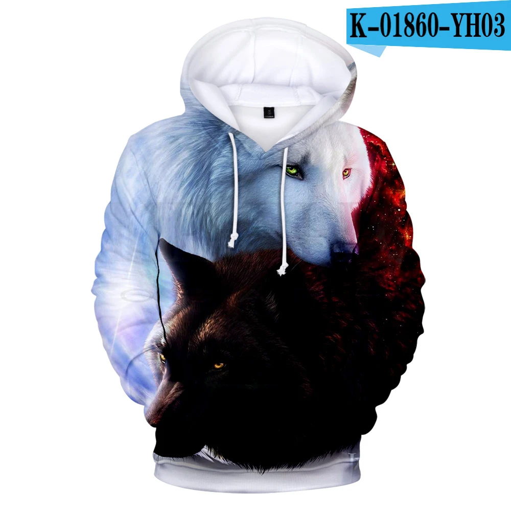 

3D printing hoodie animal wolf pullover clothes hip hop spring men and women 2021 hot sale hoodie street casual sweatshirt