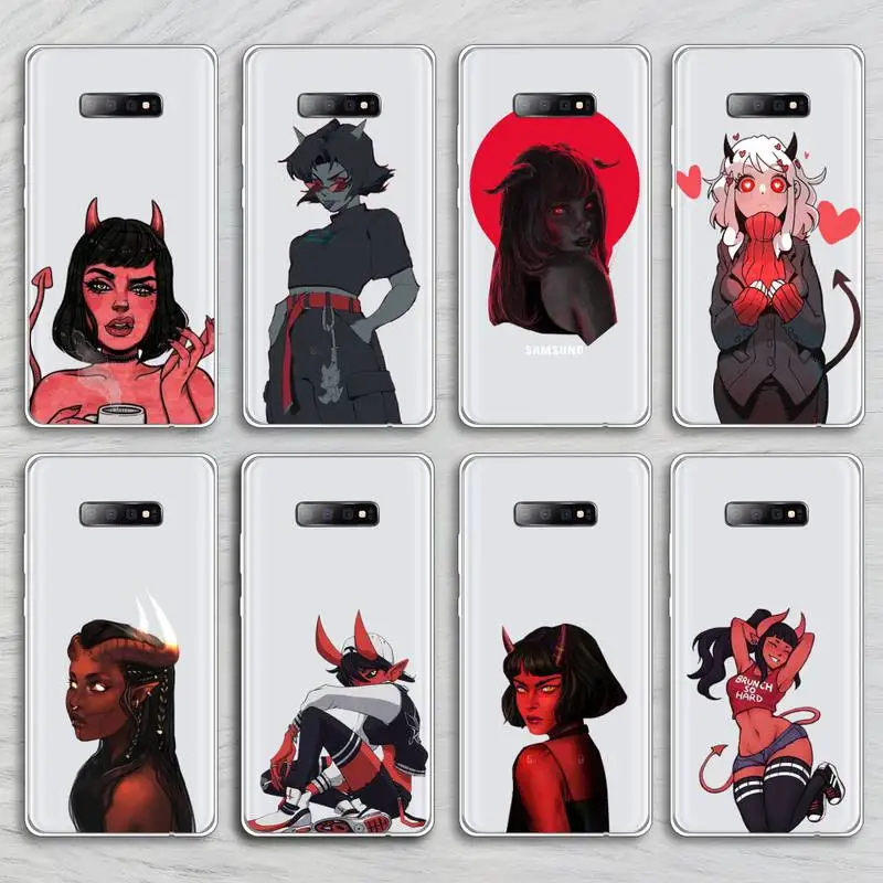 

Devil woman sexy girl anime Phone Cases Transparent for Samsung A71 S9 10 20 HUAWEI p30 40 honor 10i 8x xiaomi note 8 Pro 10t 11