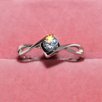 1ct diamond rings for women luxury 14 k white gold bridal jewelry for wedding engagement party simply fine gift bijoux femme