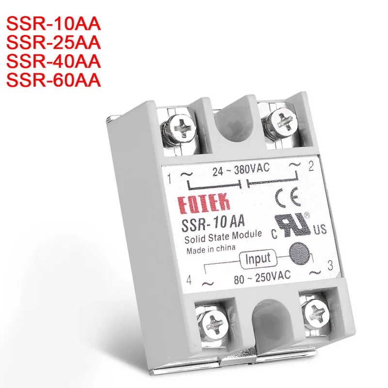 Urijk однофазный твердотельный модуль SSR 10AA 25AA 40AA 60AA 80 250V AC 220V до 24 380V 10 А 25A 40A 60A