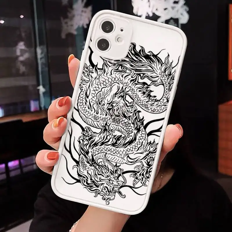 

Chinese dragon Phone Cases matte transparent For iphone 7 8 11 12 plus mini x xs xr pro max cover