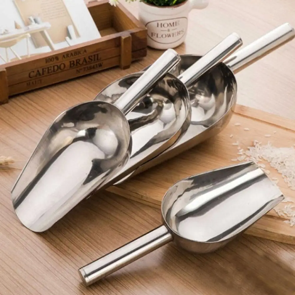 

drop shiping 8-13Inch Stainless Steel Ice Scraper Food Buffet Candy Bar Scoops Shovel Kitchen Gadgets And Accessories Tablespoon