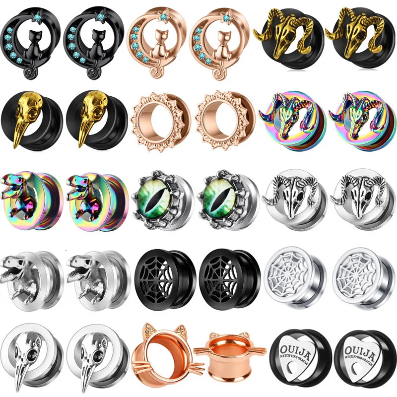 2PCS Stainless Steel Bull Ear Gauge Plugs 6-20Mm Stretcher Plug And Tunnel Flesh Expander Dilataciones Oreja Piercing - купить по