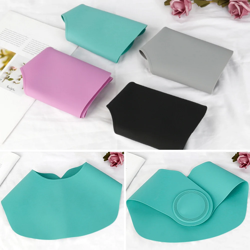 

Shawl Professional Silicone Mat Kids Adults Stylist Hair Cut Guard Neck Protector Home Salon Soft Hairdressing Collar Wrapped