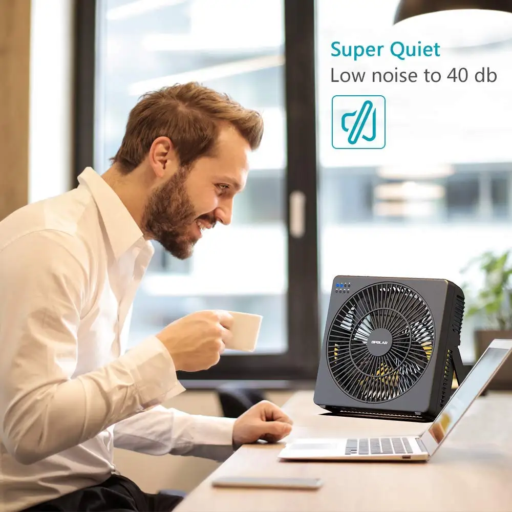 8 дюймовый Настольный вентилятор с таймером питанием от USB 5 скоростей мощный
