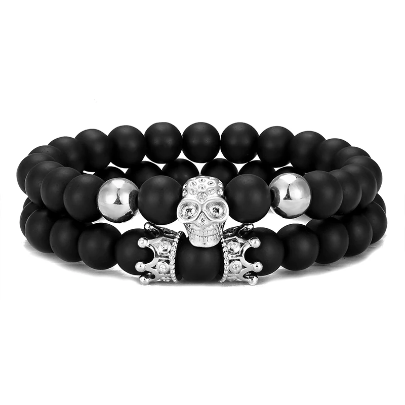 2 шт./компл. высокого качества мужской модный роскошный Кулон Браслет Двойная