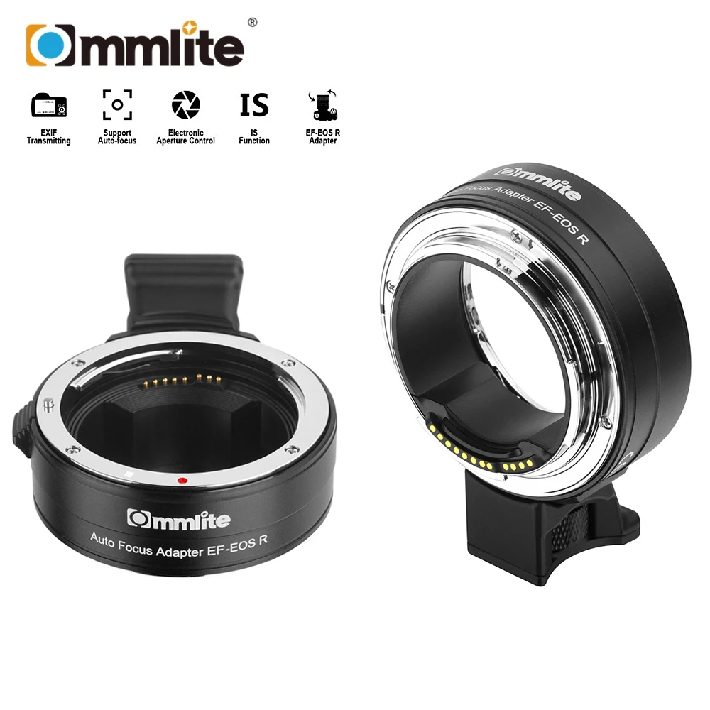 

Commlite CM-EF-EOS R Lens Mount Adapter Ring Electronic Auto Focus Adapter with IS Function Aperture Control for Canon EF/EF-S