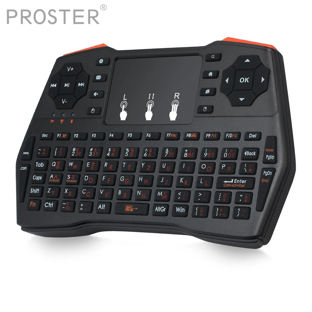 Proster для мини беспроводной 2 4G 72 клавиши клавиатура мышь сенсорная панель Smart TV Box PC