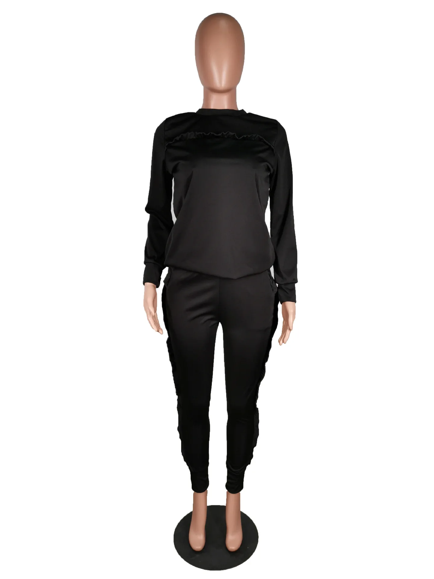 New Outdoor Sport Sets Women Gym Suits Running Suit Two Piece Solid Long-Sleeved Workout Clothes For Women Street Style Clothes