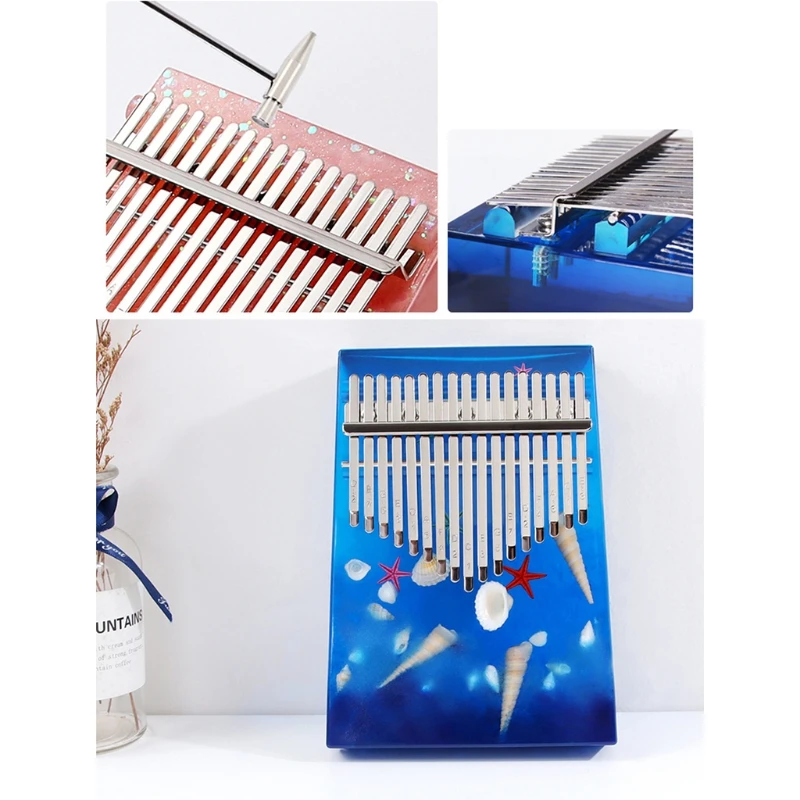 

17 Tone Thumb Piano Epoxy Resin Mold Finger Piano Musical Instrument Silicone Mould DIY Crafts Jewelry Casting Tools