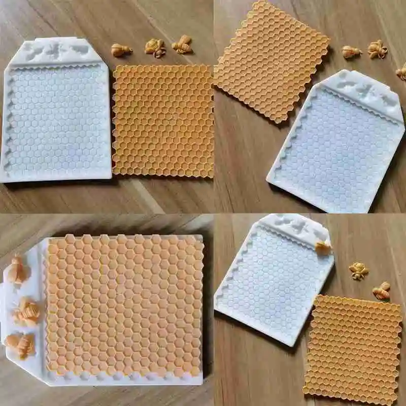 

Silicone Mold Bees And Continuous Honeycomb Cake Chocolate Soap Mold Mould For Kitchen Bakeware Tools