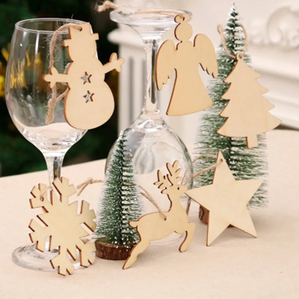 

Wood Decoration Christmas Wood Color Domestic Rope Pendants A Bag 10 Christmas Tree Ornament Pendant