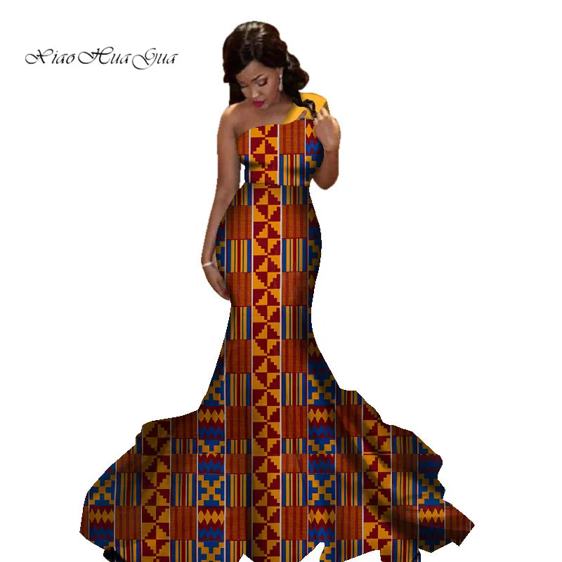 2019 new african printed cotton material women party dresses african women long wedding dress African dresses for women WY2829